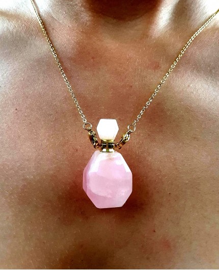 Pendentif en quartz rose