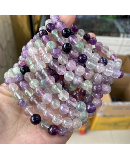 Bracelet en Fluorite violette Réflexion/stimulation esprit Bracelet en Fluorite violette Réflexion/stimulation esprit